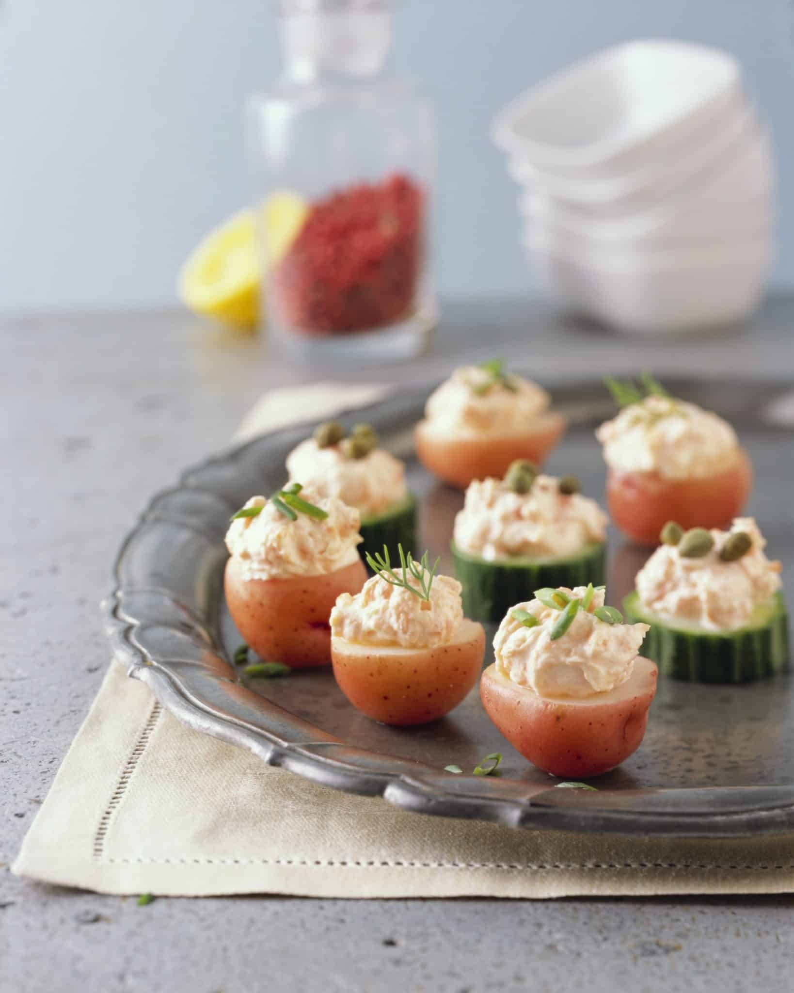 Red Potato and Cucumber Bites