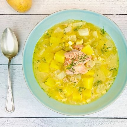 summer potato fennel smoked salmon chowder